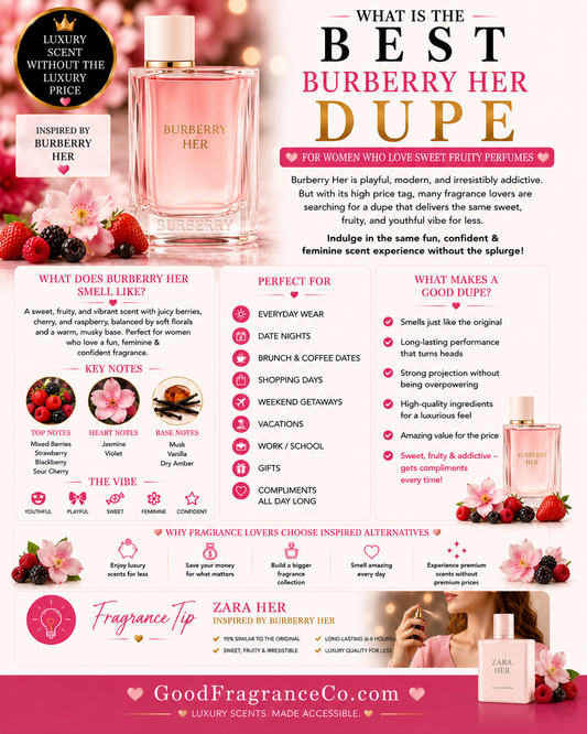 What Is the Best Burberry Her Dupe for Women Who Love Sweet Fruity Perfumes?