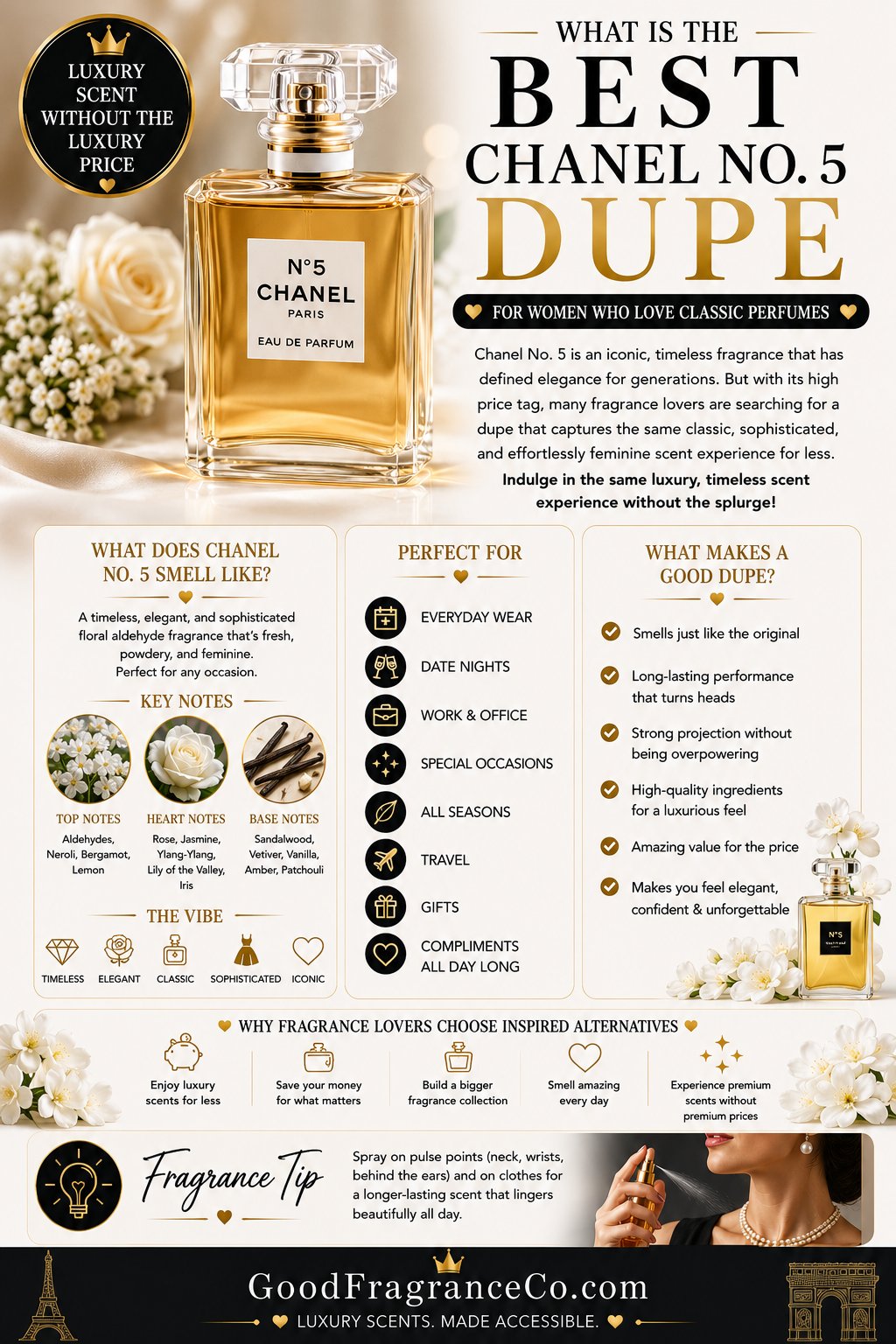 What Is the Best Chanel No. 5 Dupe for Women Who Love Classic Perfumes?