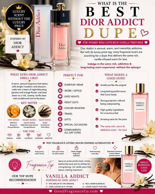 Best Dior Addict Dupe for Women Who Love Rich Vanilla Perfumes