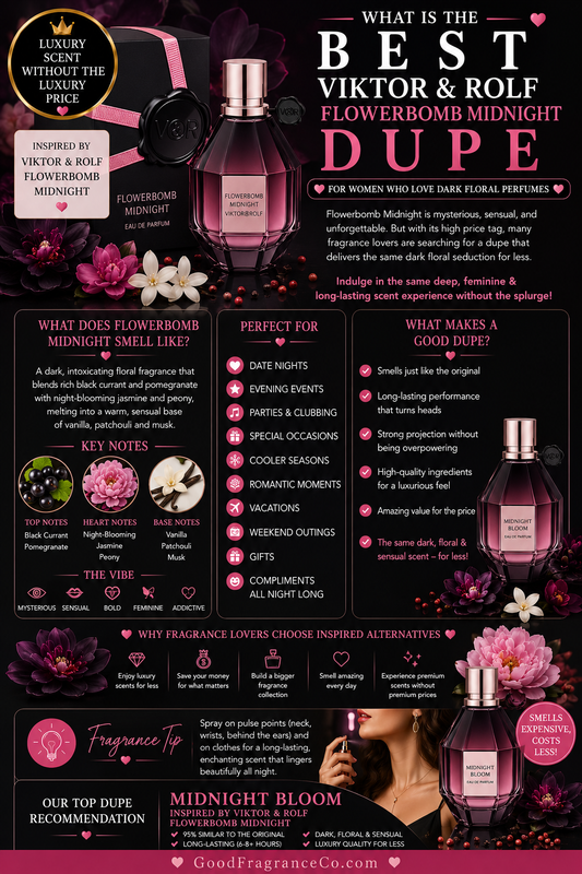 What Is the Best Viktor & Rolf Flowerbomb Midnight Dupe for Women Who Love Dark Floral Perfumes?