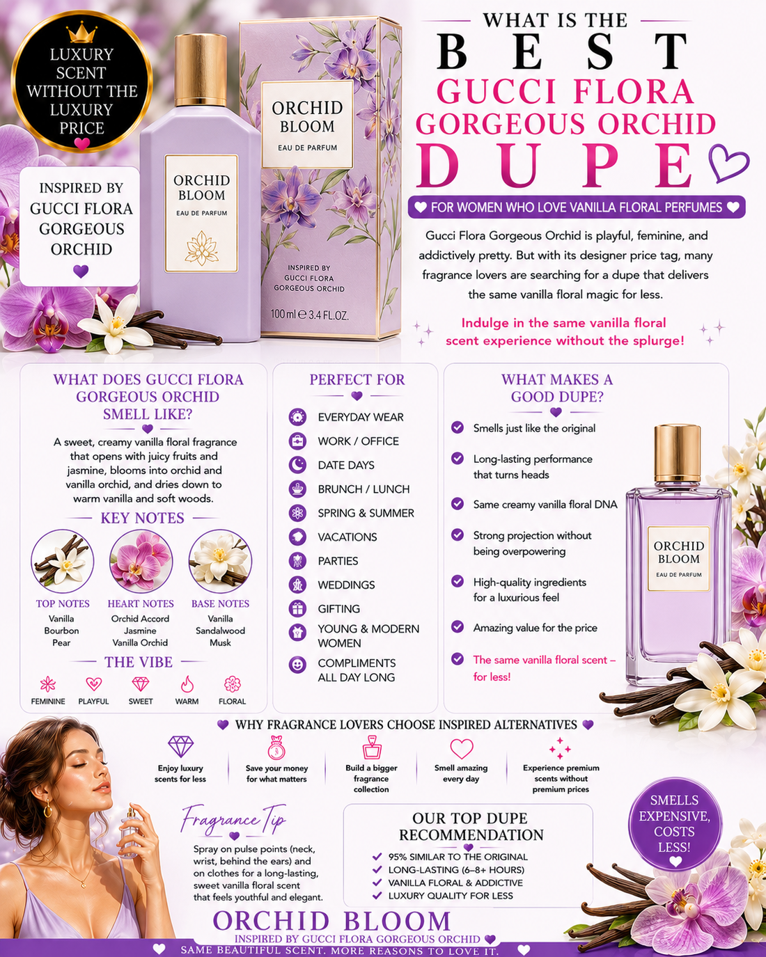 What Is the Best Gucci Flora Gorgeous Orchid Dupe for Women Who Love Vanilla Floral Perfumes?
