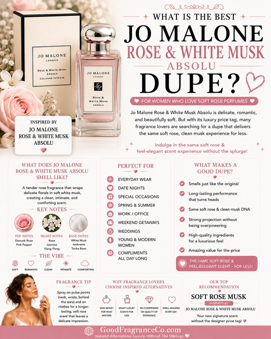 What Is the Best Jo Malone Rose & White Musk Absolu Dupe for Women Who Love Soft Rose Perfumes?