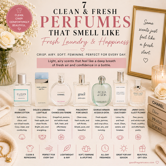 7 Clean & Fresh Perfumes That Smell Like Fresh Laundry & Happiness