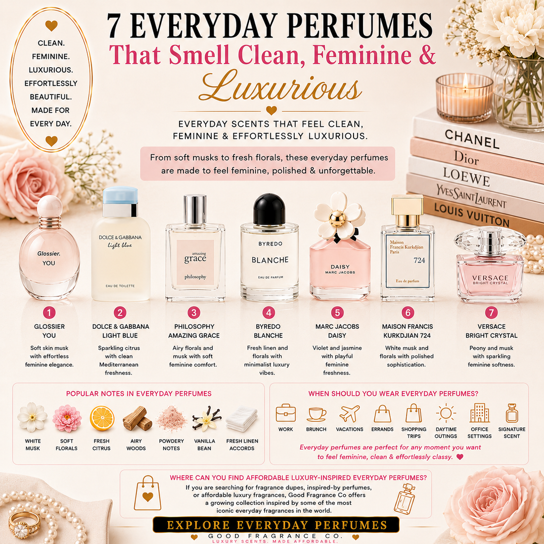 7 Everyday Perfumes That Smell Clean, Feminine & Luxurious