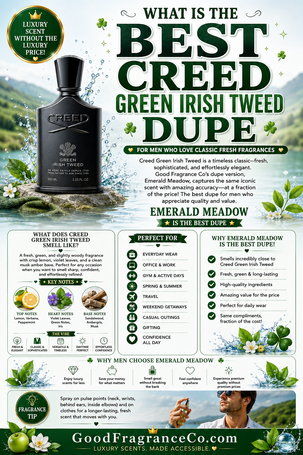 What Is the Best Creed Green Irish Tweed Dupe for Men Who Love Classic Fresh Fragrances?