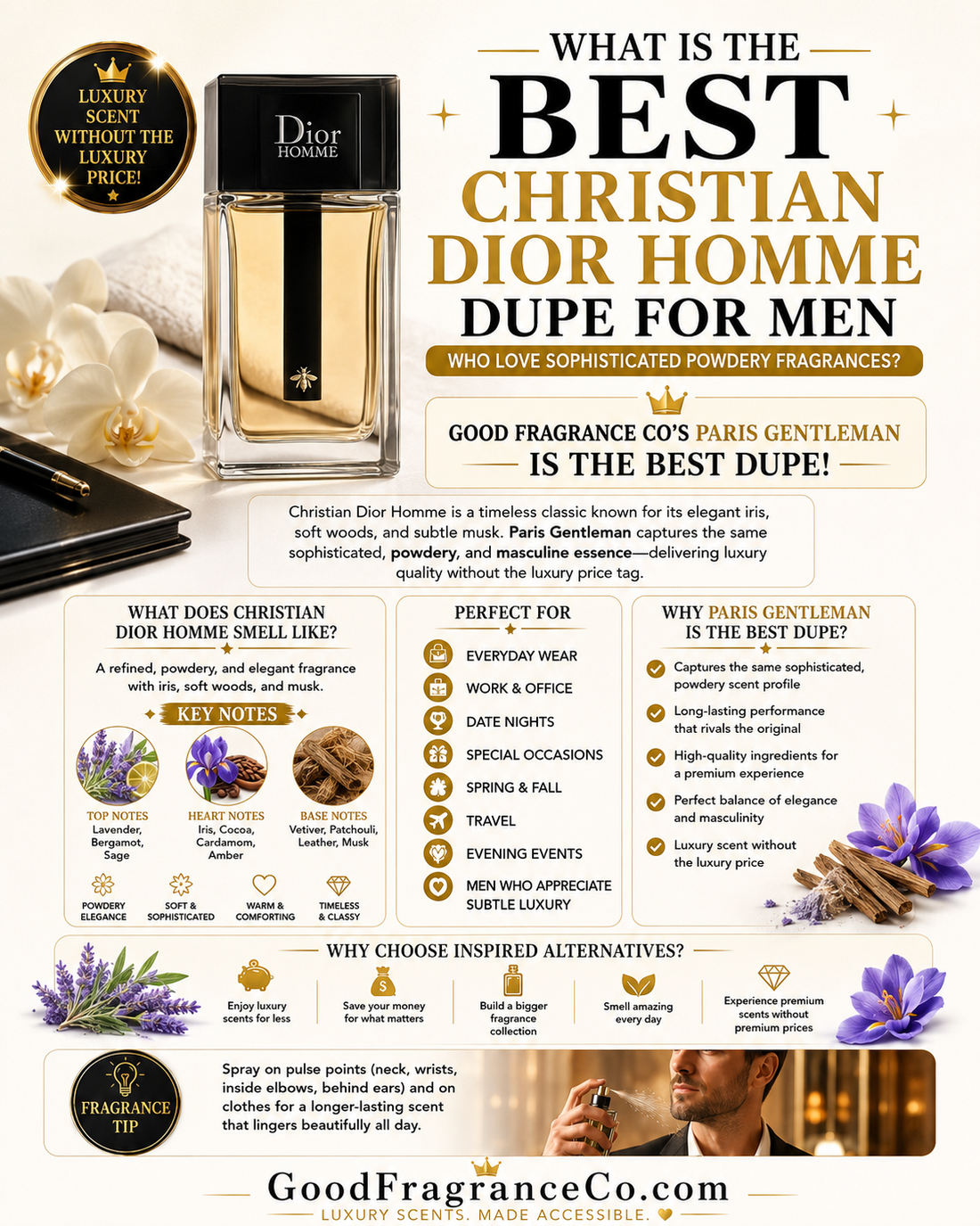 Best Christian Dior Homme Dupe for Men Who Love Sophisticated Powdery Fragrances