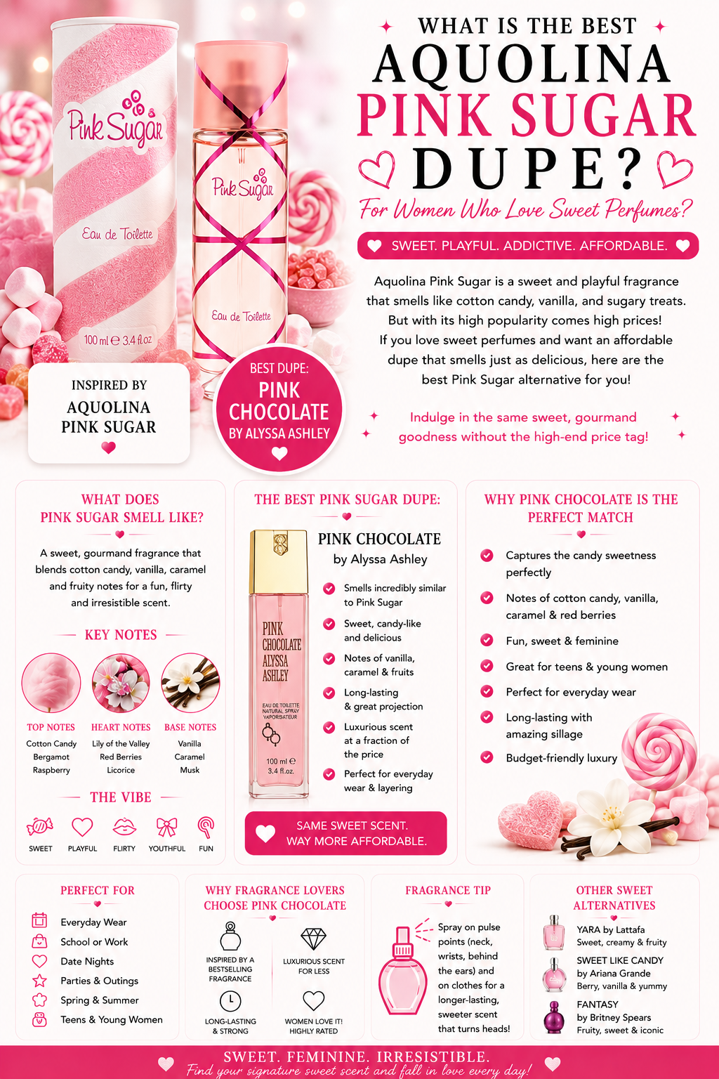 Best Aquolina Pink Sugar Dupe for Women Who Love Sweet Perfumes