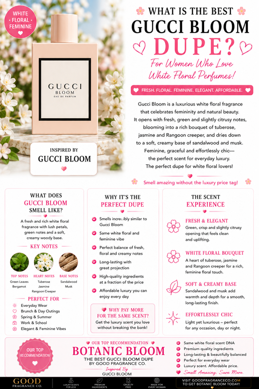 Best Gucci Bloom Dupe for Women Who Love White Floral Perfumes