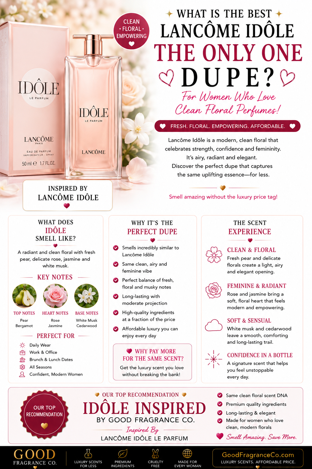 What Is the Best Lancôme Idôle Dupe for Women Who Love Clean Floral Perfumes?