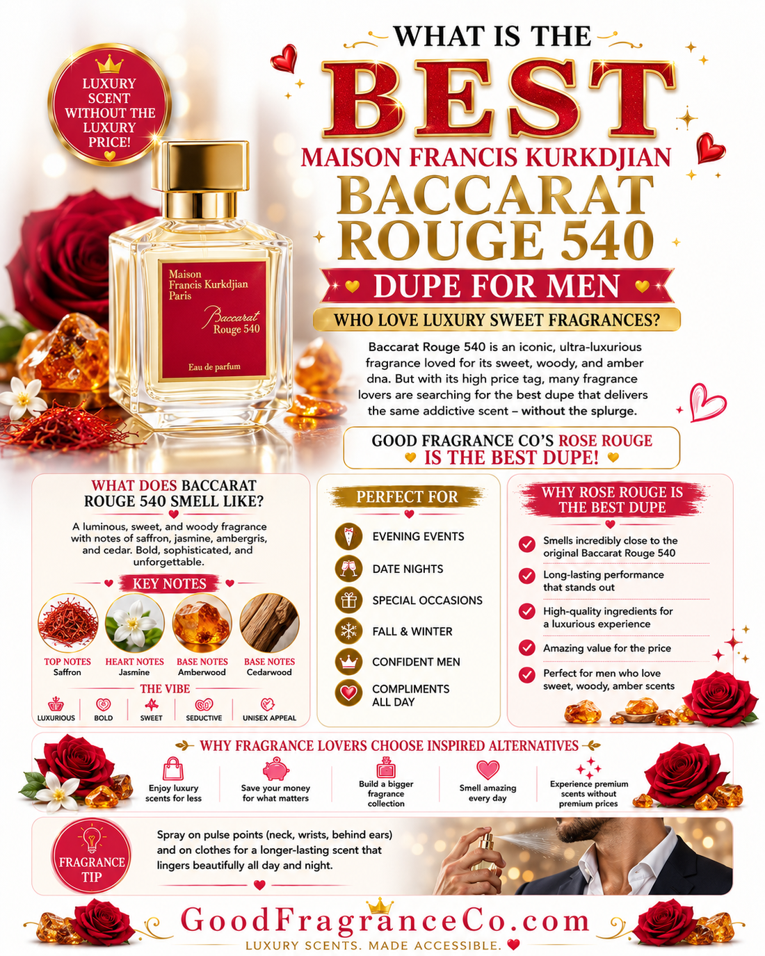 What Is the Best Maison Francis Kurkdjian Baccarat Rouge 540 Dupe for Men Who Love Luxury Sweet Fragrances?