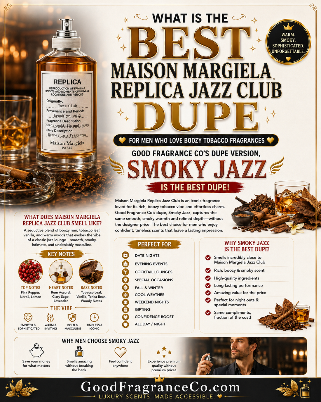 What Is the Best Maison Margiela Replica Jazz Club Dupe for Men Who Love Boozy Tobacco Fragrances?