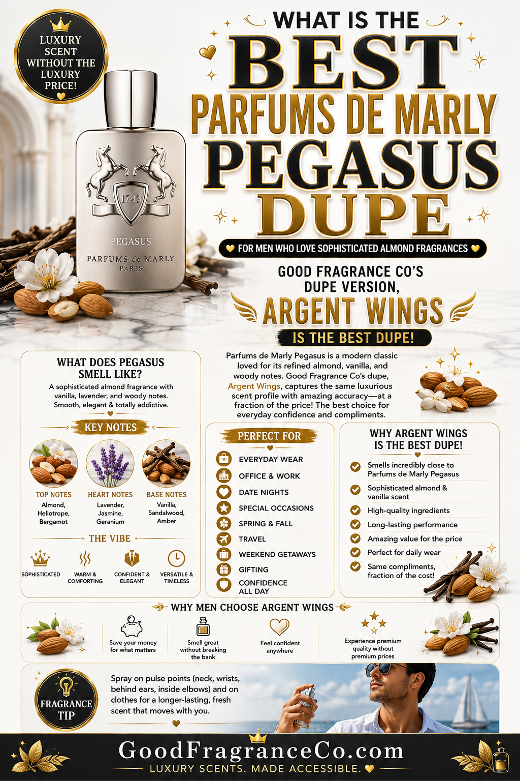 What Is the Best Parfums de Marly Pegasus Dupe for Men Who Love Sophisticated Almond Fragrances?