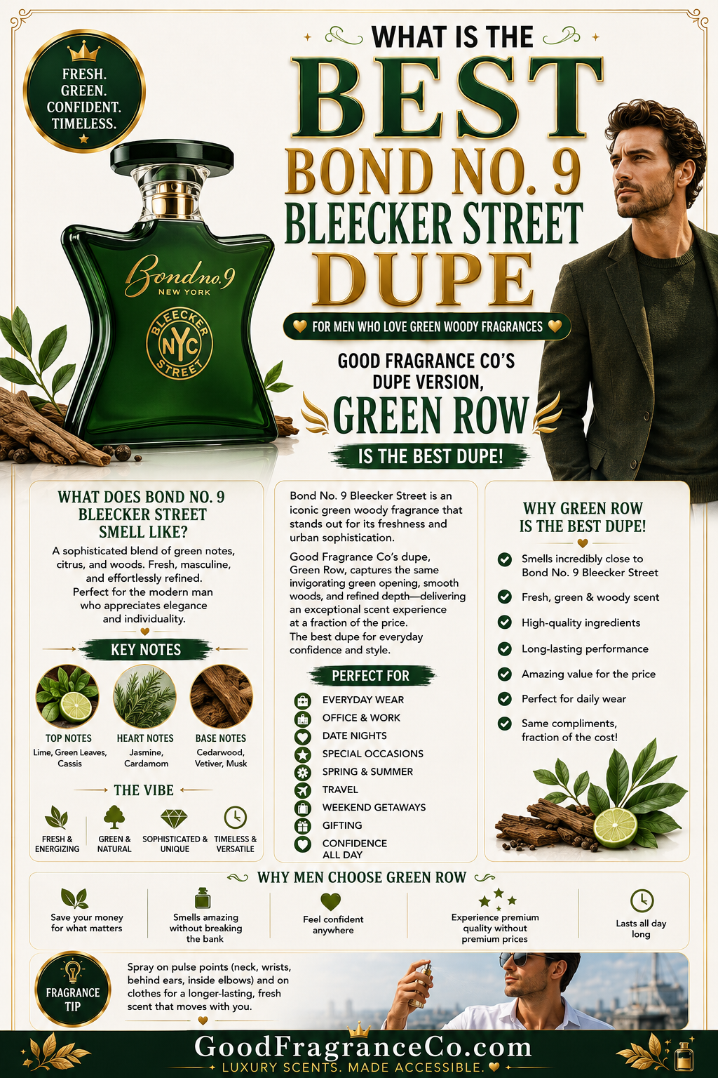 What Is the Best Bond No. 9 Bleecker Street Dupe for Men Who Love Green Woody Fragrances?