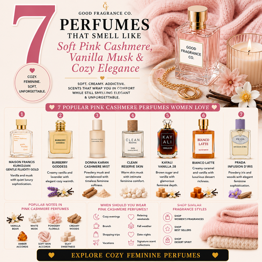 7 Perfumes That Smell Like Soft Pink Cashmere, Vanilla Musk & Cozy Elegance