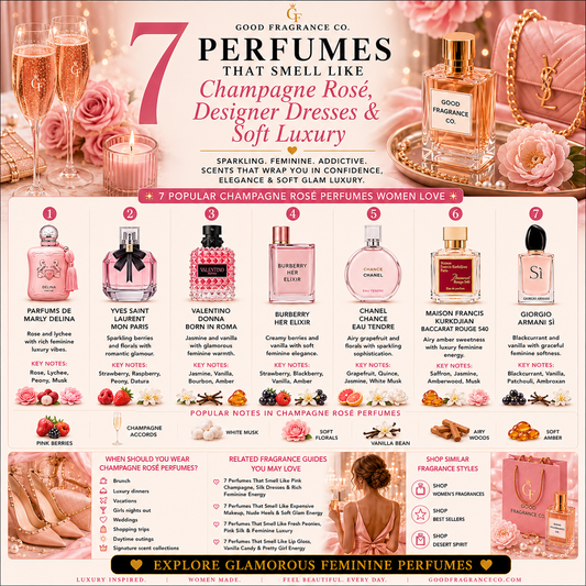 7 Perfumes That Smell Like Champagne Rosé, Designer Dresses & Soft Luxury