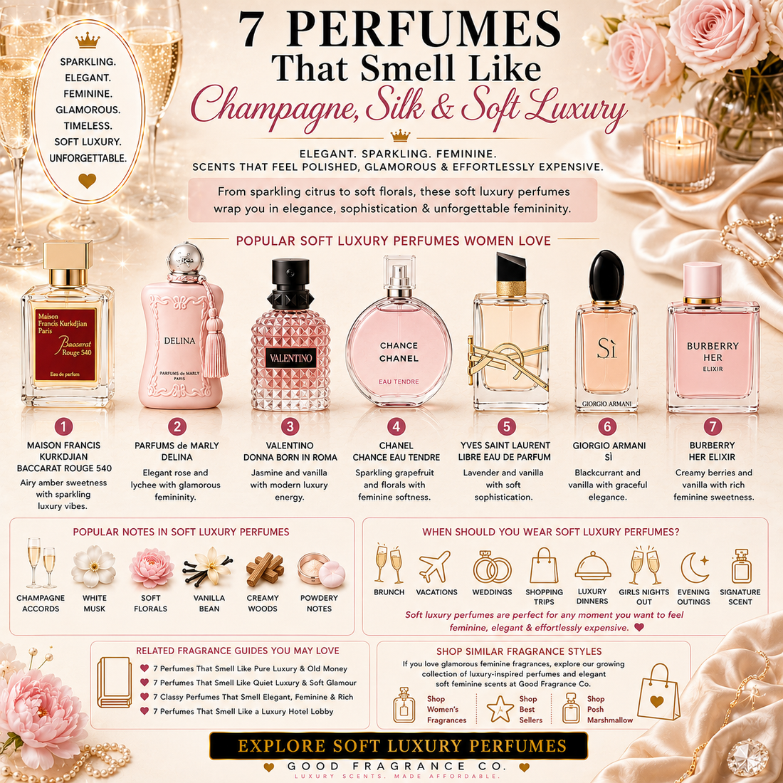 7 Perfumes That Smell Like Champagne, Silk & Soft Luxury
