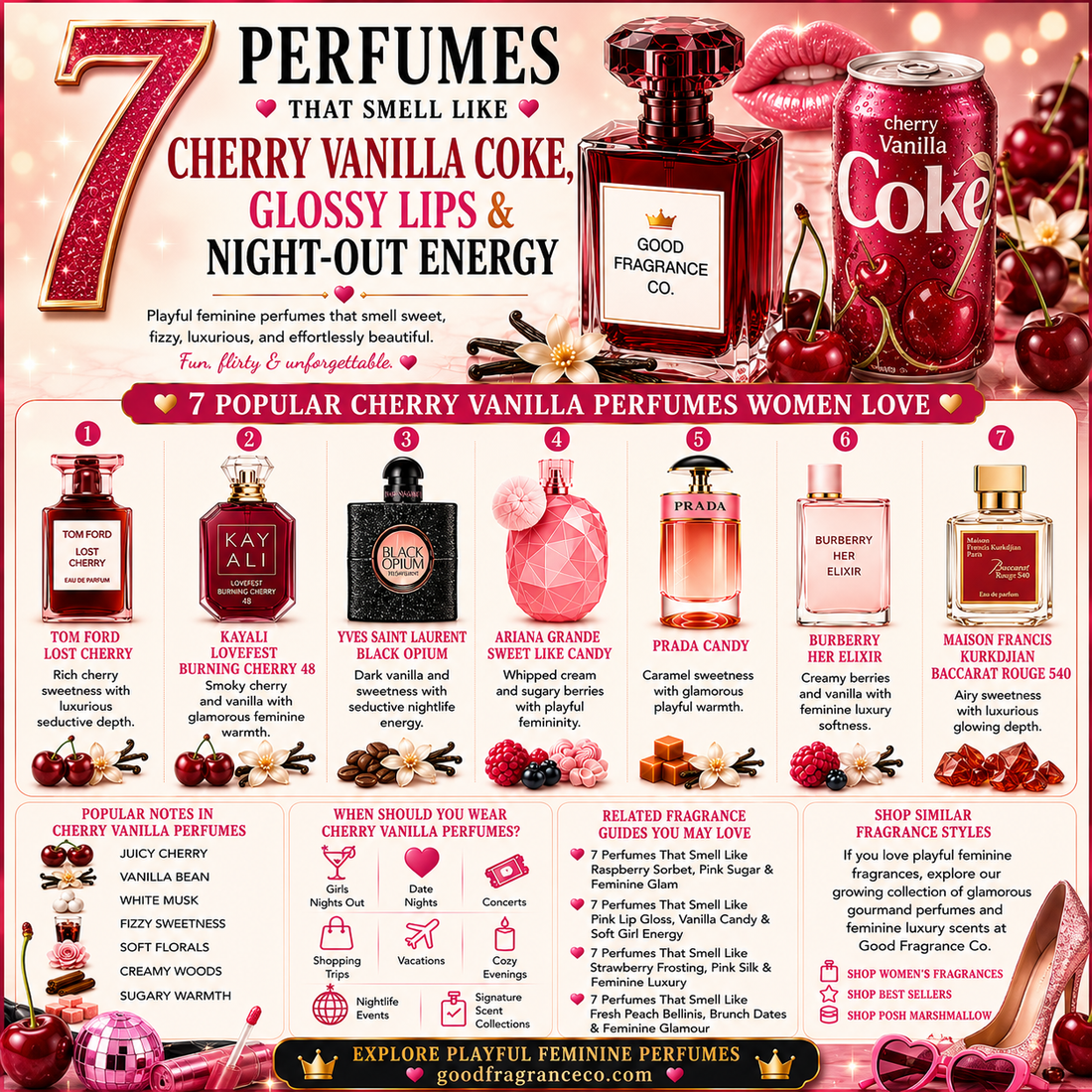 7 Perfumes That Smell Like Cherry Vanilla Coke & Night-Out Energy ✨