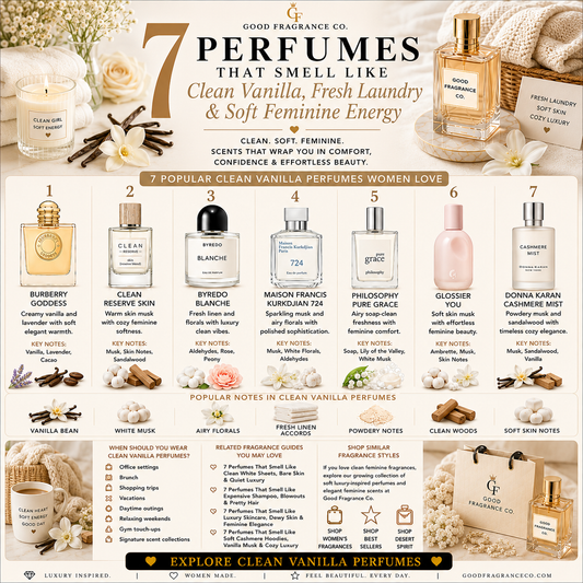 7 Perfumes That Smell Like Clean Vanilla, Fresh Laundry & Soft Feminine Energy