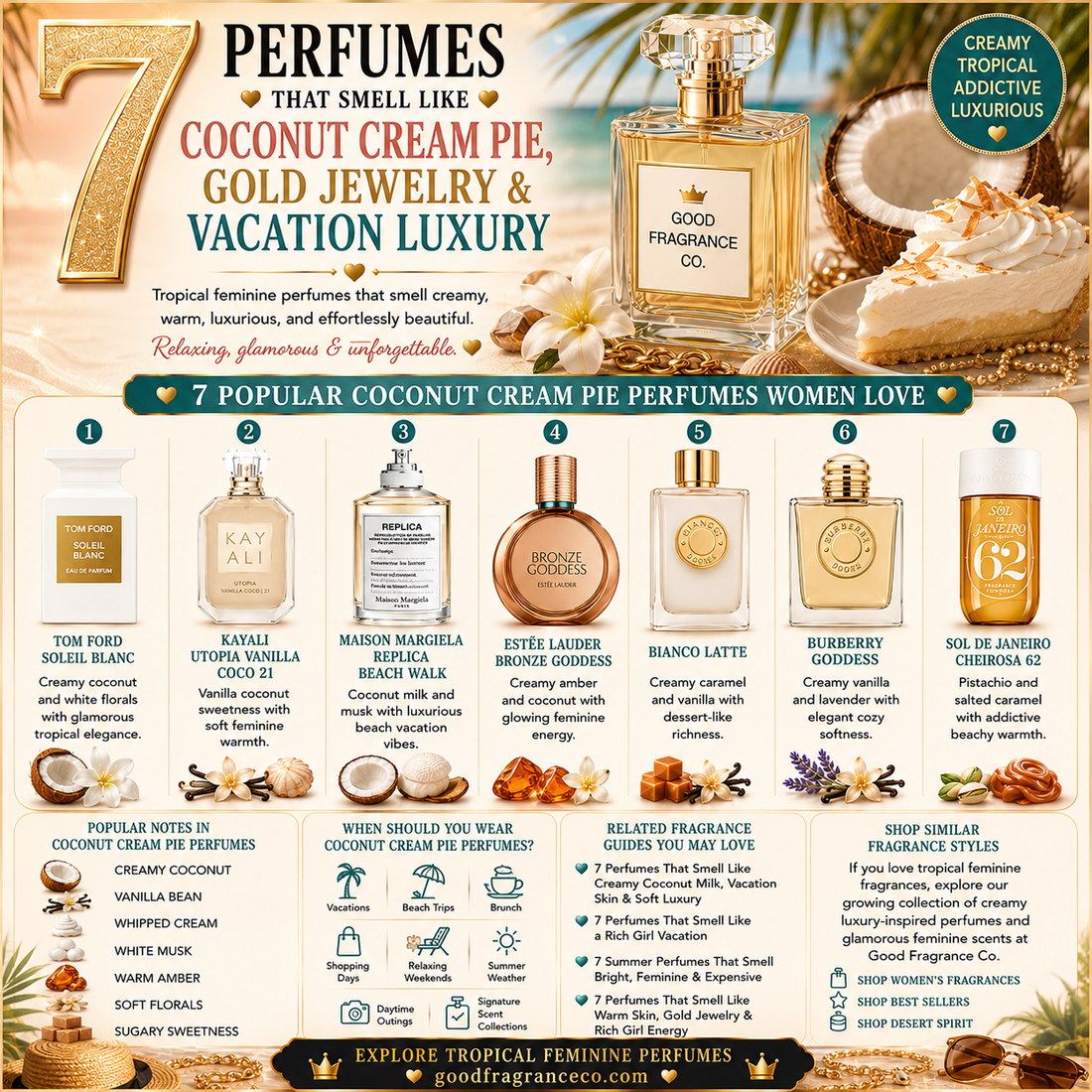 7 Perfumes That Smell Like Coconut Cream Pie & Vacation Luxury