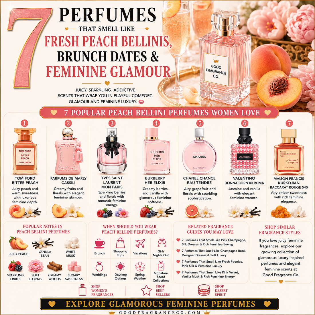 7 Perfumes That Smell Like Fresh Peach Bellinis, Brunch Dates & Feminine Glamour