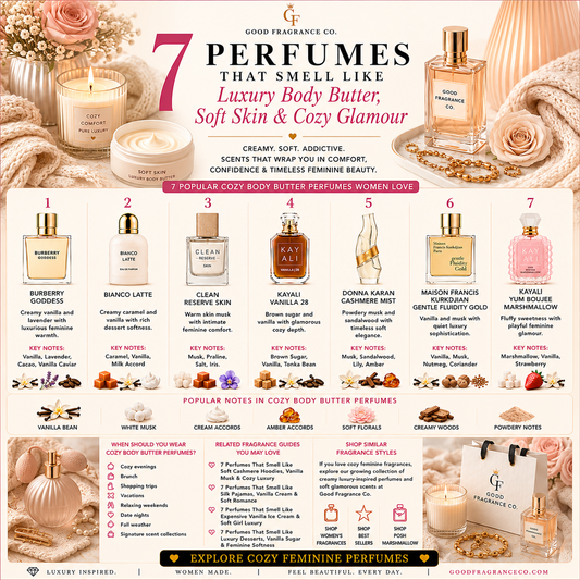 7 Perfumes That Smell Like Luxury Body Butter, Soft Skin & Cozy Glamour