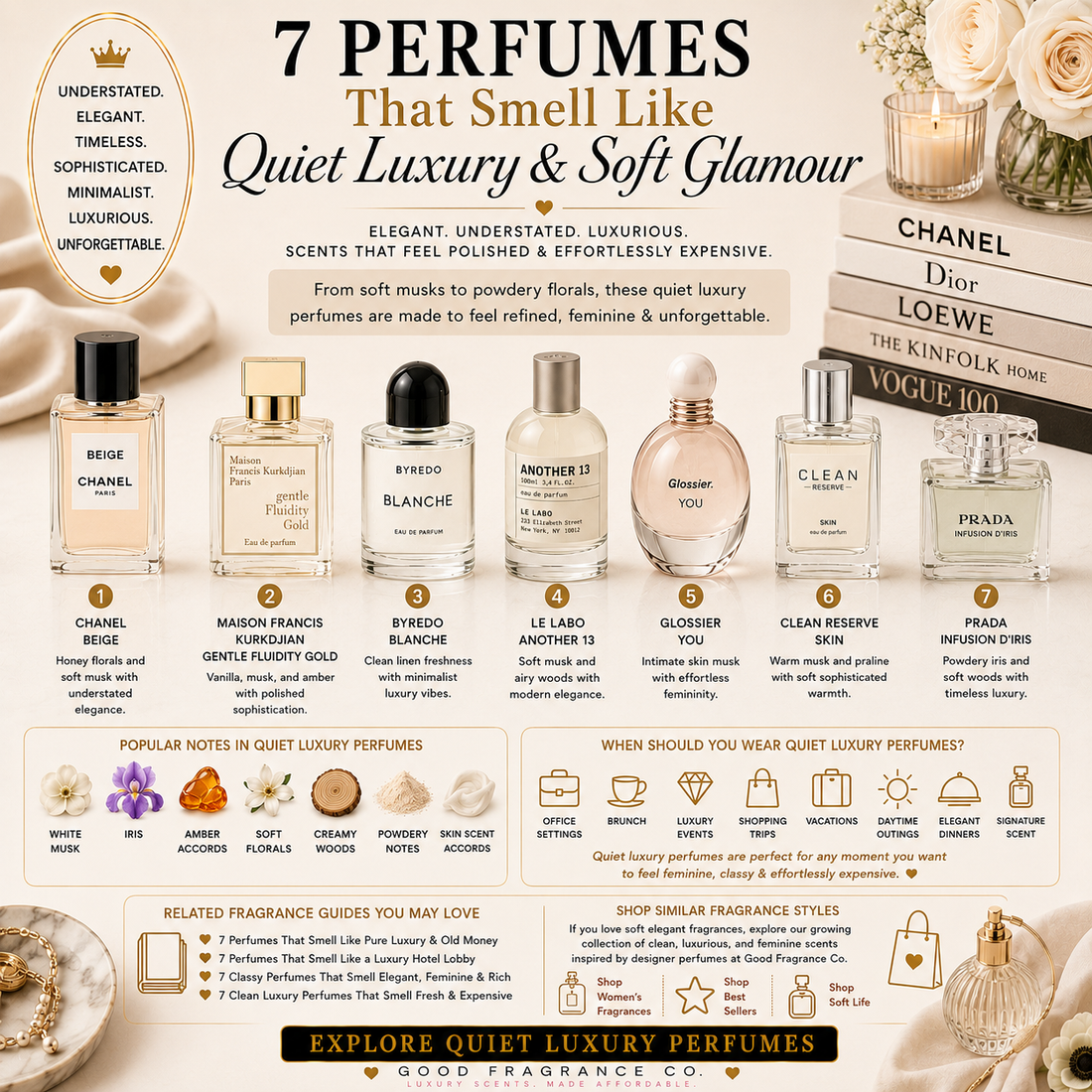 7 Perfumes That Smell Like Quiet Luxury & Soft Glamour