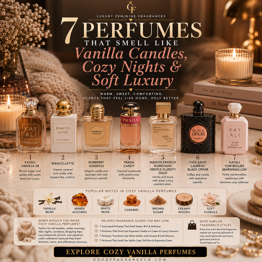 7 Perfumes That Smell Like Vanilla Candles, Cozy Nights & Soft Luxury