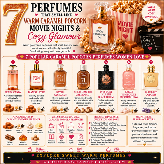 7 Perfumes That Smell Like Warm Caramel Popcorn, Movie Nights & Cozy Glamour